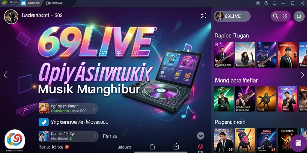 Screenshot 69LIVE menampilkan pengguna menikmati pengalaman musik interaktif.