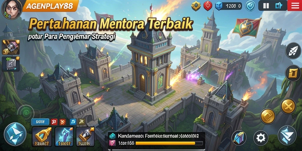 Screenshot gameplay AGENPLAY88 menampilkan aksi Tower Defense yang mendebarkan.