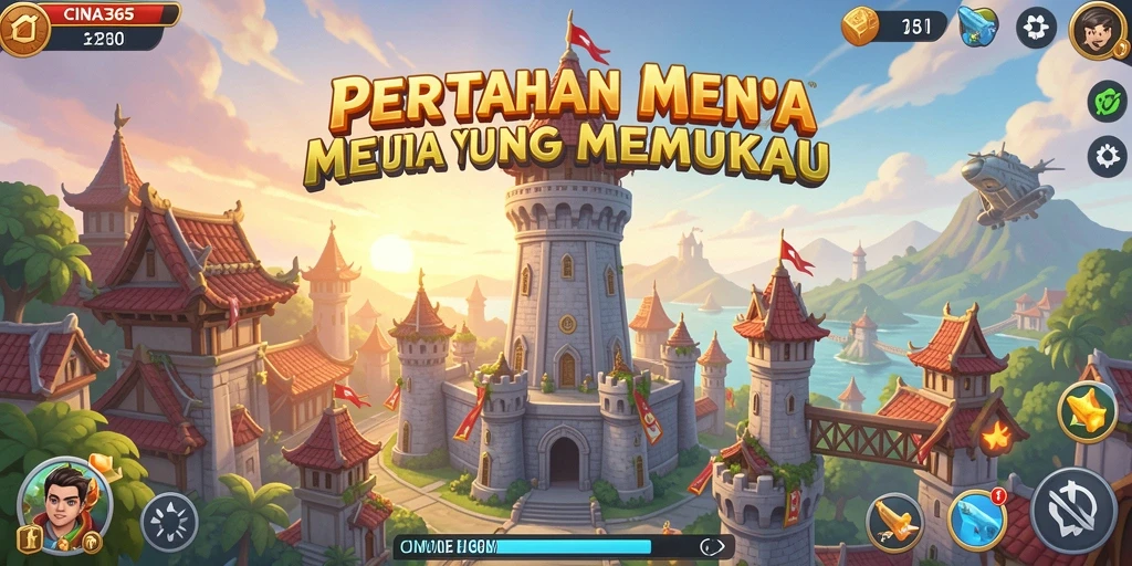 Screenshot dari gameplay menara yang intens dan seru di CINA365.