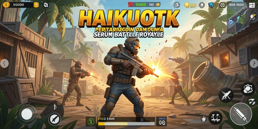 Tangkapan layar HAIKUOTK menunjukkan aksi intens di medan perang Battle Royale.