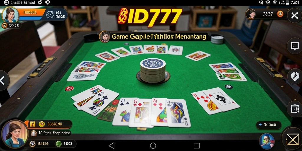 Tampilan utama gameplay Gaple ID777 yang penuh keseruan.