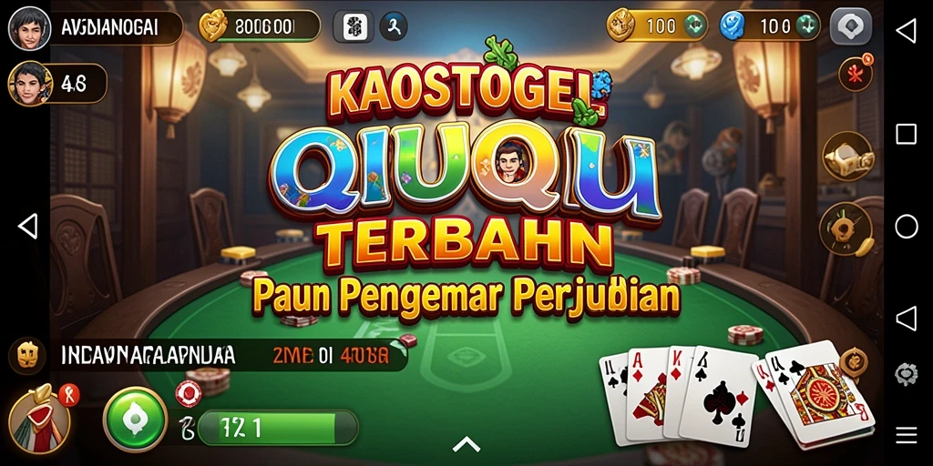 Tampilan seru gameplay KAOSTOGEL dalam aksi QiuQiu.