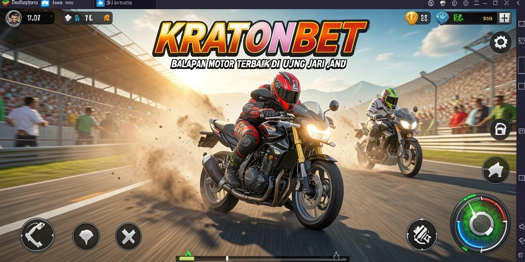 Tampilan gameplay KRATONBET yang memukau di lintasan balap.