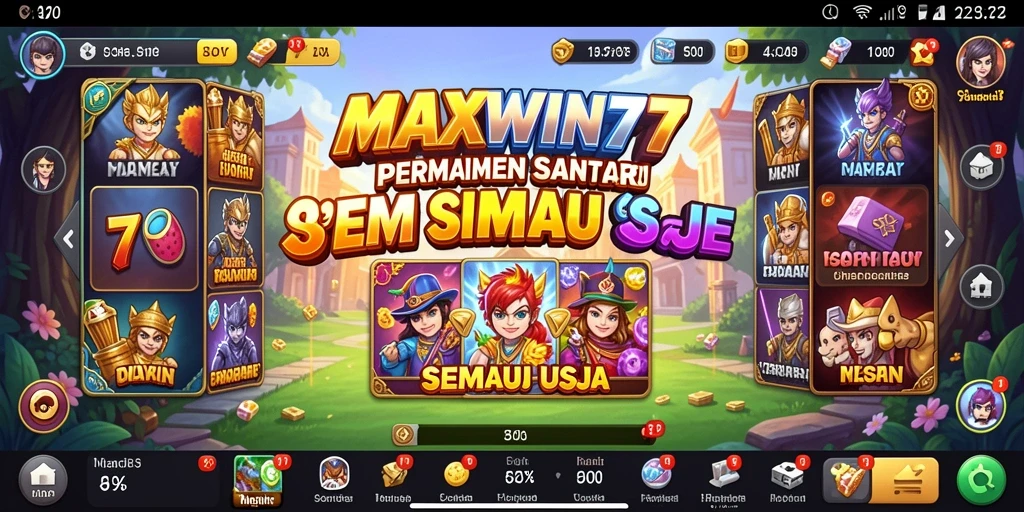 Screenshot gameplay MAXWIN77 yang menggambarkan keseruan bermain.