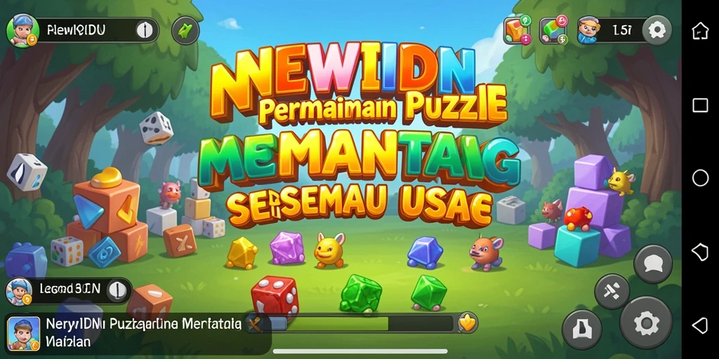 Tampilan gameplay utama NEWIDN menunjukkan teka-teki menarik.