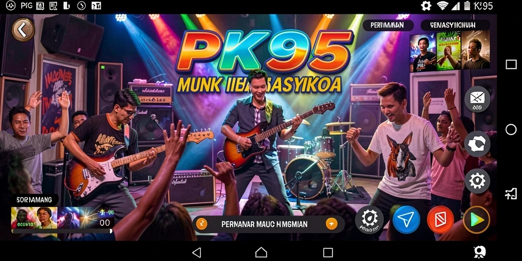 Gameplay PK95 yang seru dan interaktif dengan musik.