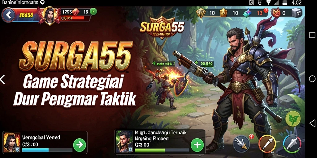 Tampilan gameplay SURGA55 yang mendebarkan dan penuh strategi.