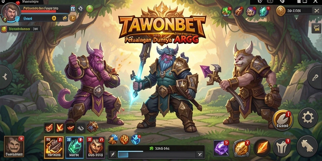 Tampilan menarik dari permainan ARPG TAWONBET saat bertarung.