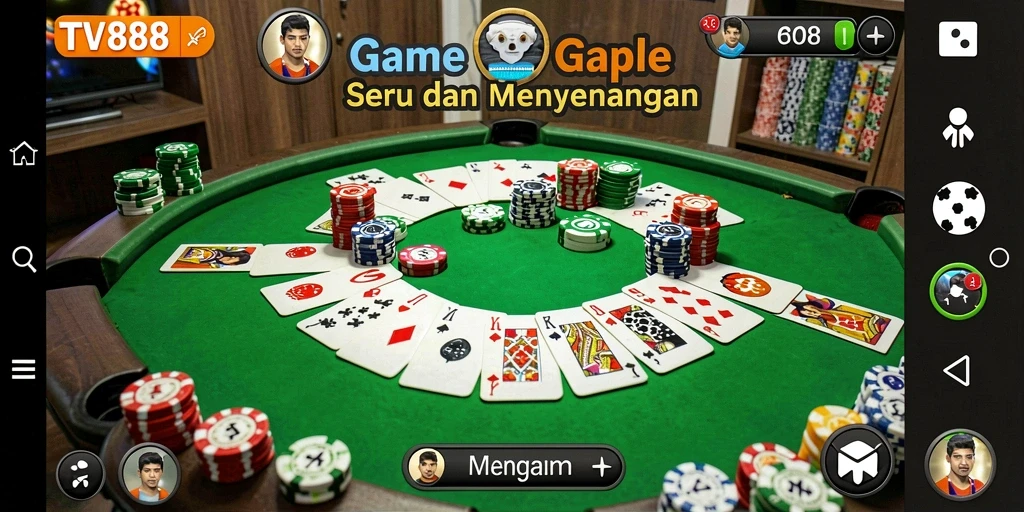 Gameplay TV888 yang menarik dengan pengalaman Gaple yang seru.